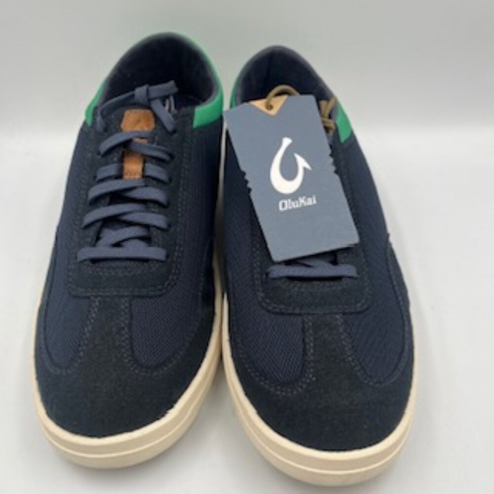 NEW Olukai Punini Blue & Green Sneakers Men’s Sz 8.5 Lace Up Shoes Classic NWT